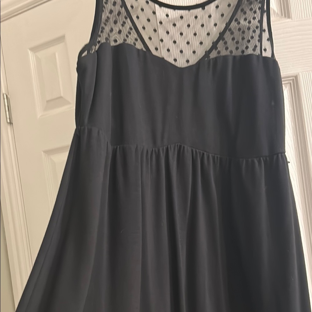 Torrid Black Dress with Sheer Polka Dot Detail